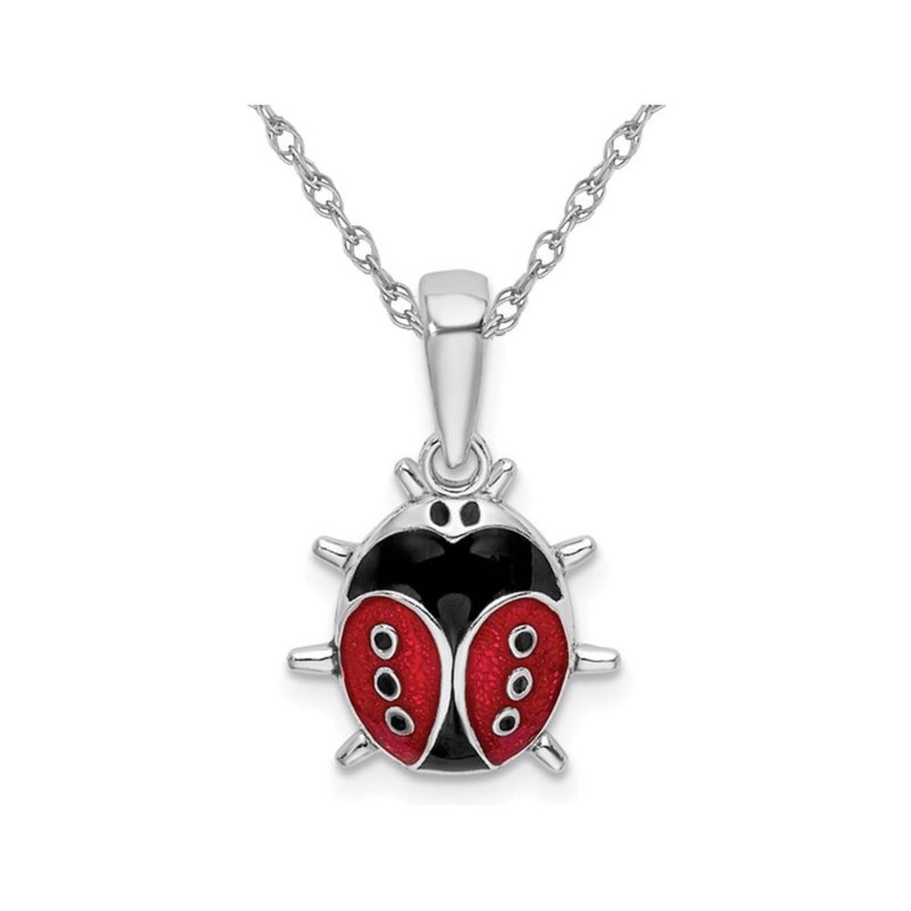 Sterling Silver Ladybug Pendant Necklace with Chain